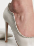 Be Mine Aditi embellished heeled shoes in ivory satin