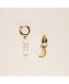 18k Gold Plated Huggies Freshwater Pearls with a Yellow Enamel Banana Charm - Nana Banana Earrings For Women