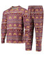 ფოტო #1 პროდუქტის Men's Maroon Minnesota Golden Gophers Ugly Sweater Long Sleeve T-shirt and Pants Sleep Set