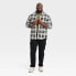 Фото #2 товара Men's Big & Tall Knit Shirt Jacket - Goodfellow & Co Cream Plaid MT