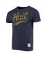 Фото #3 товара Men's Heathered Navy Michigan Wolverines Vintage-Like Hail Tri-Blend T-shirt