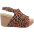 Фото #1 товара Volatile Division Leopard Wedge Womens Brown Casual Sandals PV124-243