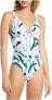 Tory Burch 285824 Front Knot One Piece Printed Desert Bloom , Size Medium