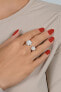 Sparkling open bicolor ring Flower RI124W