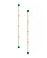 ფოტო #1 პროდუქტის Green Opal Linear Earrings in 18K Gold Plating