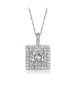 Фото #3 товара White Gold Plated with Princess Cut Cubic Zirconia Solitaire Double Halo Cluster Pendant Necklace