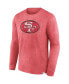 Фото #3 товара Men's Scarlet Distressed San Francisco 49ers Washed Primary Long Sleeve T-shirt