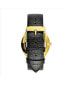 Men's 40mm Wafer Slim Round Gold-Plated Case Watch-Champagne