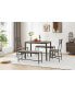 Фото #2 товара Rustic Gray Dining Table Set, 5-Piece, Industrial Style