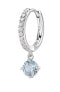 Фото #1 товара Серьги Macy's Halo Oval Aquamarine Diamond White Gold