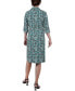 Фото #2 товара Petite Geometric Printed Long Sleeve Roll Tab Shirtdress