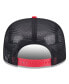 Men's Black/Red Chicago Bulls Throwback Team Arch Golfer Snapback Hat