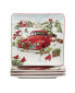 Фото #1 товара Red Truck Snowman 4 Piece Dinner Plate Set