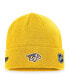 ფოტო #2 პროდუქტის Men's Gold Nashville Predators Authentic Pro Rink Cuffed Knit Hat