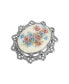 ფოტო #1 პროდუქტის Glass Oval Floral Brooch