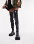 Фото #8 товара Topshop Tyson over the knee boot in black