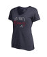ფოტო #1 პროდუქტის Women's Navy Atlanta Braves Graceful V-Neck T-shirt
