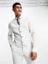 ASOS DESIGN Micro texture skinny suit waistcoat in ice grey