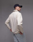 Фото #2 товара Selected Homme borg half zip polo shirt in cream