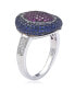 Фото #2 товара Suzy Levian Sterling Silver Cubic Zirconia Multi-Color Pave Puff Ring