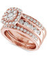 Фото #14 товара Diamond Three-Piece Ring Set (2 ct. t.w.) in 14k White, Yellow and Rose Gold