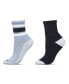 Men's Diabetic Vintage-like Stripe Half Cushion Quarter Socks, Pair of 2