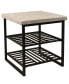 Фото #1 товара Capri 24" Stone and Metal Base Side Table