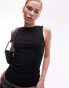 Topshop slash neck tank in black M - фото #2