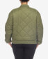 Фото #2 товара Plus Size Diamond Quilted Puffer Bomber Jacket