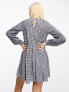 Фото #3 товара Daisy Street mini smock dress in blue check