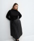Фото #7 товара Women's Leather-Effect Pleated Skirt