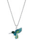 Фото #1 товара Macy's crystal Hummingbird Pendant 16+2" Extender Chain In Silver Plated