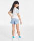 ფოტო #2 პროდუქტის Big Girls Mini Mom High Rise Denim Shorts