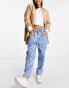 Madewell pull on balloon jeans in mid wash