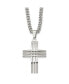 Фото #1 товара Brushed and Polished Cross Pendant on a Curb Chain Necklace