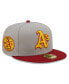 Фото #1 товара Men's Gray and Oakland Athletics Navy Undervisor 59FIFTY Fitted Hat