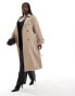 Vero Moda Curve longline belted trench coat in laurel oak