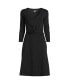 Plus Size Lightweight Cotton Modal 3/4 Sleeve Fit and Flare V-Neck Dress