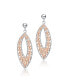 ფოტო #1 პროდუქტის Elegant Sterling Silver Two-Tone Dangling Earrings