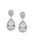 Classic Bridal Statement 7CT AAA CZ Large Pear Shaped Cubic Zirconia Pave Halo Teardrop Chandelier Dangle Earrings For Women Bridesmaid