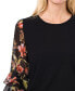 ფოტო #3 პროდუქტის Women's 3/4-Sleeve Mixed-Media Crewneck Knit Top