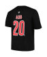 Фото #2 товара Men's Sebastian Aho Black Carolina Hurricanes Big and Tall Name and Number T-shirt