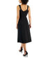 ფოტო #2 პროდუქტის Women's Floral-Embroidered Belted Midi Dress