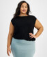 Trendy Plus Size Sleeveless Twisted-Hem Top, Created for Macy's