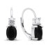 Elegant silver earrings with zircons EA749WBC