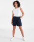 Фото #1 товара Petite Mid Rise Pull-On Shorts, Created for Macy's