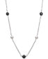 ფოტო #1 პროდუქტის Cultured Freshwater Pearl (7-8mm) & Onyx Bead Statement Necklace in Sterling Silver, 18" + 2" extender, Created for Macy's