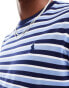 Фото #3 товара Polo Ralph Lauren icon logo stripe t-shirt in mid blue