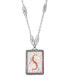 Фото #1 товара 2028 initial A-Z Floral Rectangle Necklace