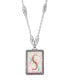 2028 initial A-Z Floral Rectangle Necklace